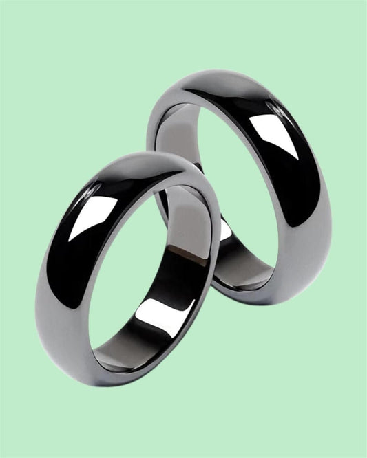 Unisex Black Stone Ring – Anxiety Relief & Balance Energy